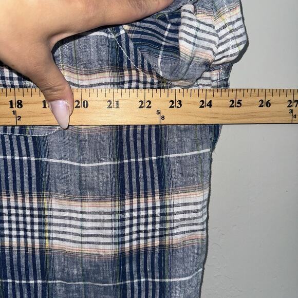 Tommy Bahama Men’s 100% Linen Button Up Short Sleeve Shirt XL Lightweight Blue - Picture 7 of 8